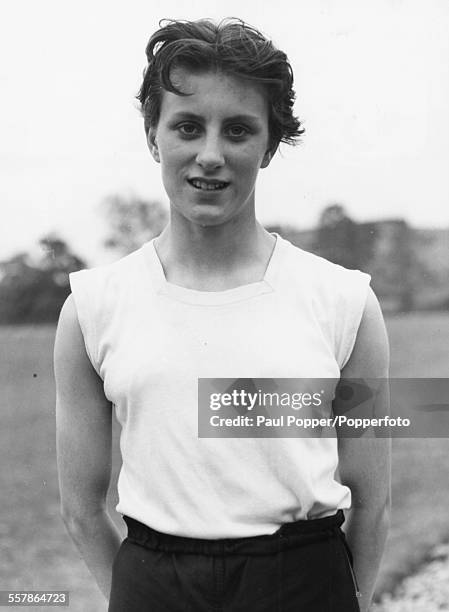 Portrait of British athlete Dorothy Hyman, 100 yards and 220 yards womens' sprint champion, circa 1959.