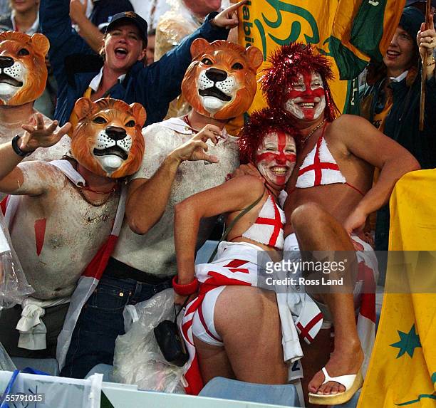 English fans enjoy the atmosphere prior to the Rugby World Cup 2003 final match between England and Australia at the Sydney Olympic Stadium, Saturday.