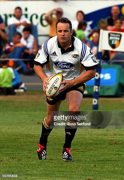 Hurricanes Christian Cullen against the Chiefs in a pre season Super 12 Rugby game at the Levin Domain, Friday. The Chiefs won 2015.