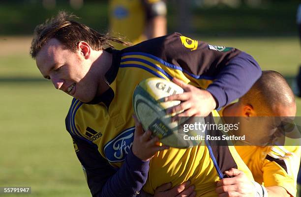 Hurricanes Tony Penn at the teams training at Upper Hutt, Monday. The Hurricanes play the Crusaders in Christchurch on Friday in the semi final of...