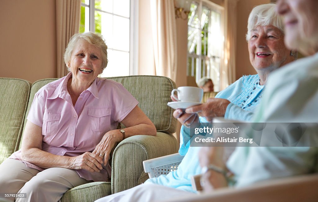 Elderly ladies in a retirement home