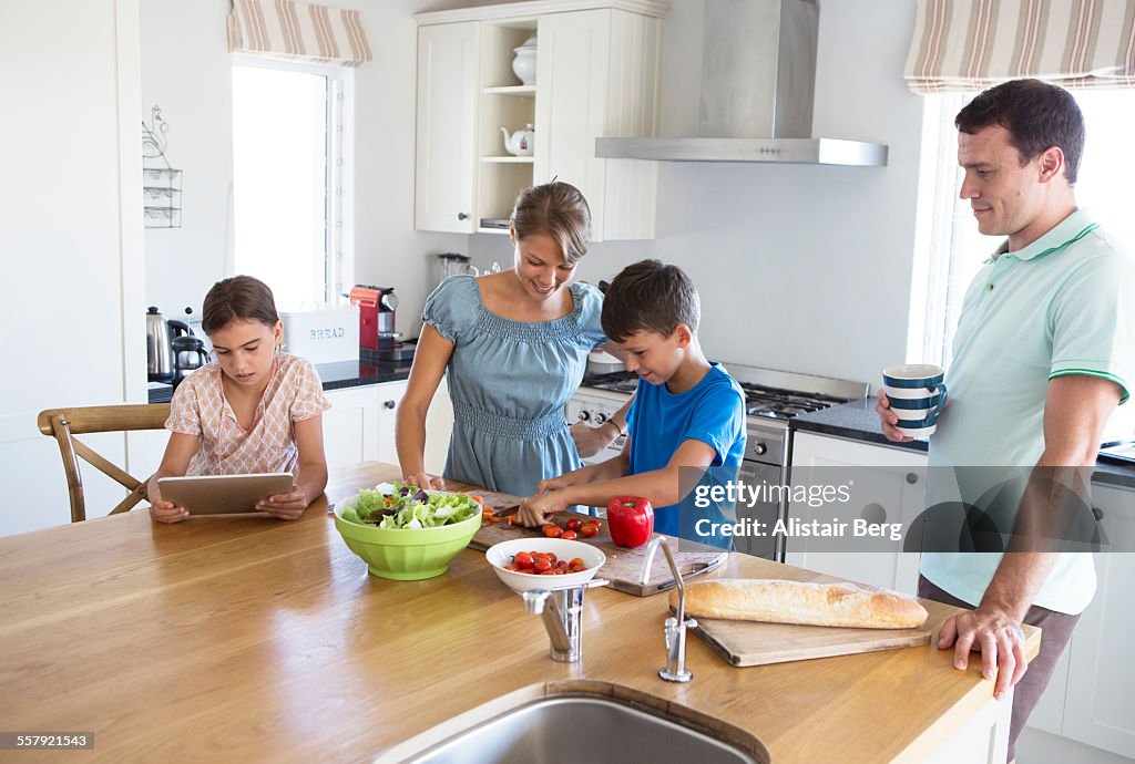 Family in Kitchen together