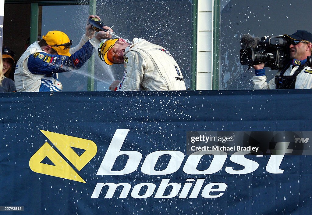 Getty Racing Fall Images KMart Racing Team's Greg Murphy and team mate Todd Kelly spray the ...