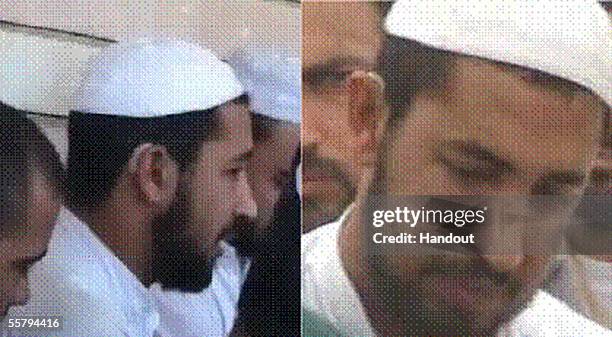 In this combination of two undated pictures released on September 2005, Abdallah Najim Abdallah Muhammad al-Juwari, known as Abu Azzam, the al-Qaeda...