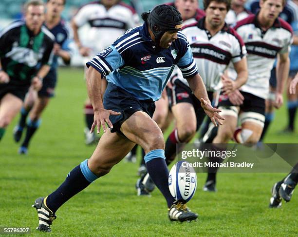Northlands Norm Berryman chips the ball forward during the NPC rugby match between North Harbour and Northland played at North Harbour Stadium,...