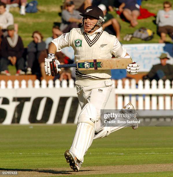 New Zealand's Brendon McCullum on his way to 55 before being taken lbw by South Africa's Shaun Pollock on the first day of the 3rd cricket test at...