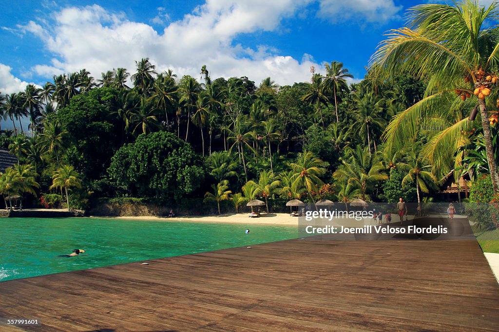 Beach Scene at Pearl Farm Resort, Philippines