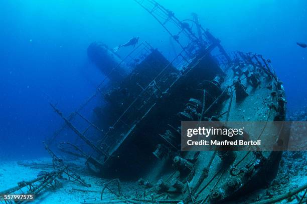 exploring a shipwreck in the red sea - shipwreck stock pictures, royalty-free photos & images