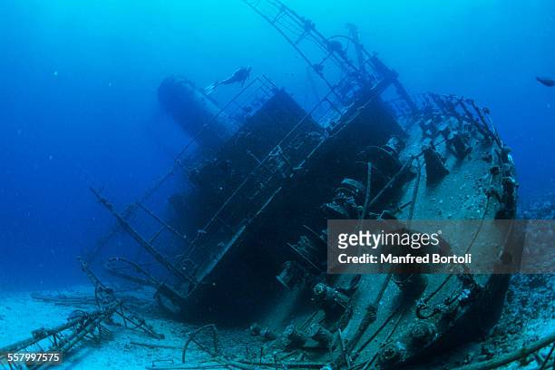 exploring a shipwreck in the red sea - shipwreck 個照片及圖片檔