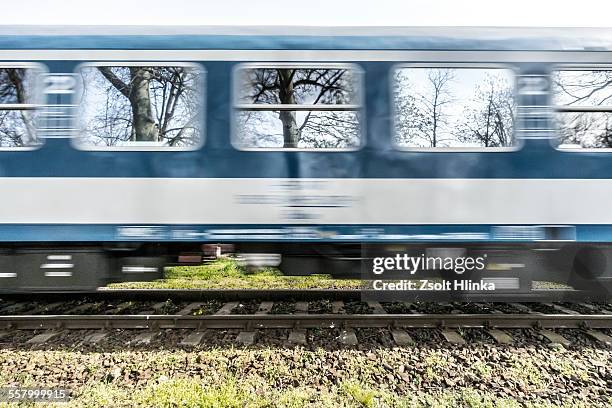 train in move - hungary stock pictures, royalty-free photos & images