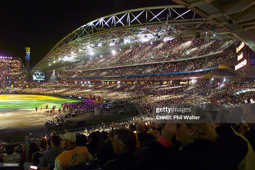 A massive crowd of around 110,000 people watch the