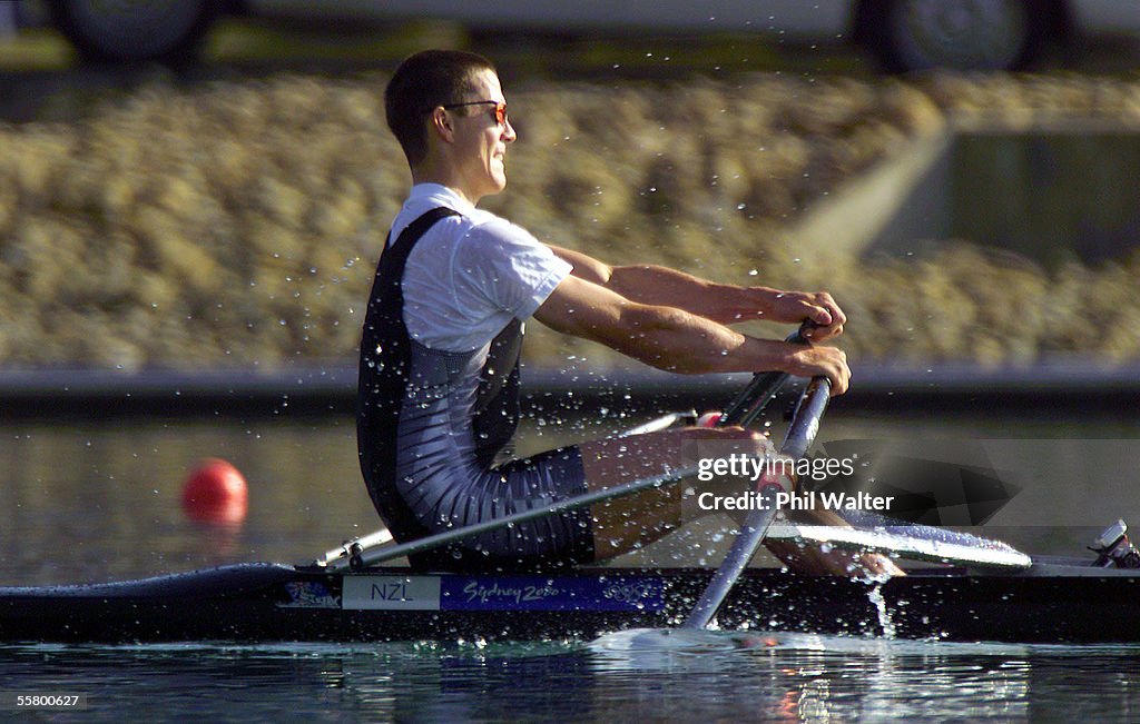 New Zealand's Rob Waddell in action on his way to