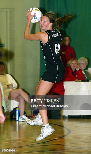Silver Ferns Adine Harper looks for support,during the Netball match between the New Zealand Silver Ferns and the Welsh Development team held at the...