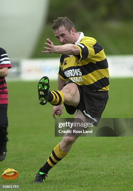 Taranaki fullback Daryl Lilley converts a try, during his sides narrow 4846 win over Counties Manukau at Pukekohe Stadium, Sunday. Taranaki secured a...