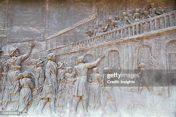 Bas-Relief Depicting The Argentine Declaration Of Independence In El Jardin De La Republica, Casa Historica De La Independencia , San Miguel De...