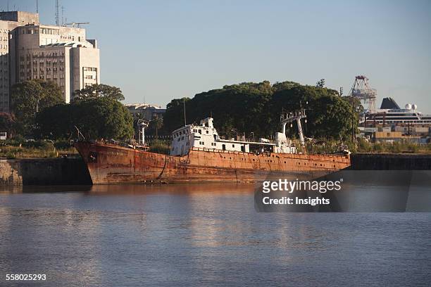 Rusting Ship In The Dársena Norte, Buenos Aires, Capital Federal, Argentina