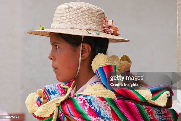 Profile shot of young Bolivian girl