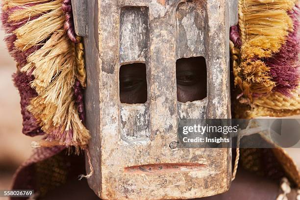 Dancer wearing Kananga mask at the Dama celebration in Tireli, Mali