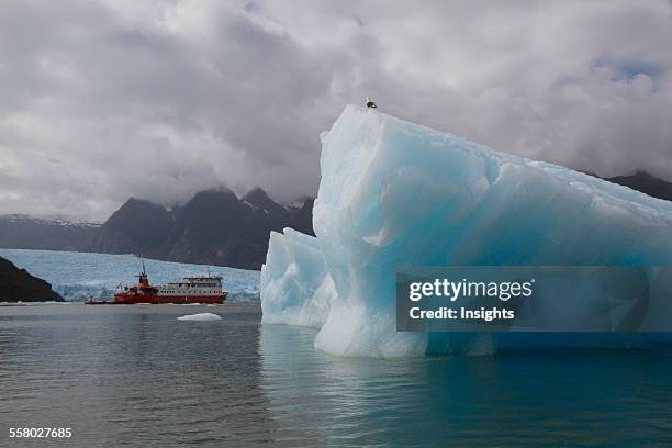 Mv Skorpios In Front Of The San Rafael Glacier, Laguna San Rafael National Park, Aysen Region, Chile