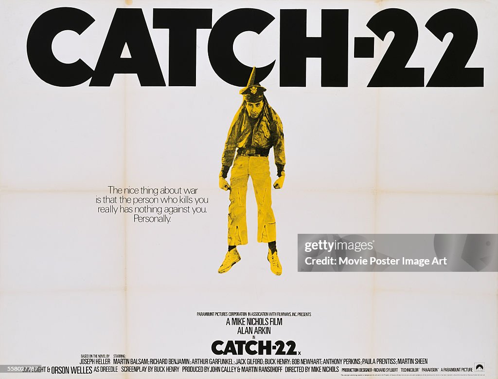 Catch 22 Rapper A poster for Mike Nichols' 1970 comedy 'Catch-22' starring Alan Arkin ...