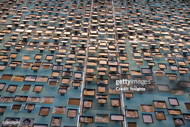 Photos of victims of the Military Dictatorship on display in the Museum of memory and human rights, Santiago, Metropolitan Region, Chile