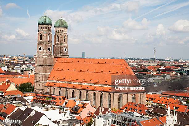 Frauenkirche As Seen From The Church Of St. Peter Bell Tower, Munich, Bavaria, Germany