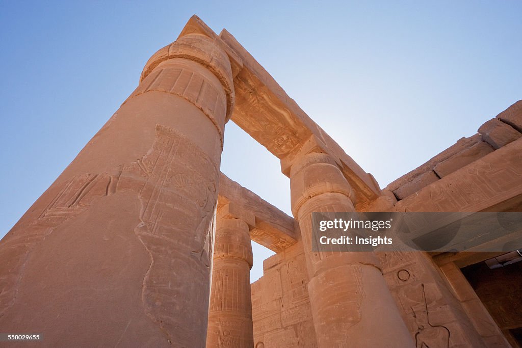 Hypostyle Hall, Its Roof Supported By 48 Elegant Papyrus Columns At The Temple Of Ramses Ii At The Ramesseum, Western Thebes, Qina, Egypt