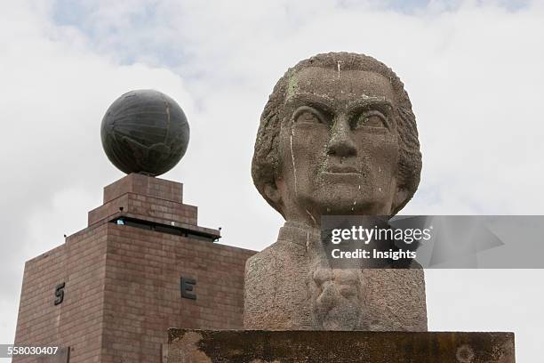 Bust Of Charles Marie De La Condamine And Mitad Del Mundo Monument, Pichincha, Ecuador