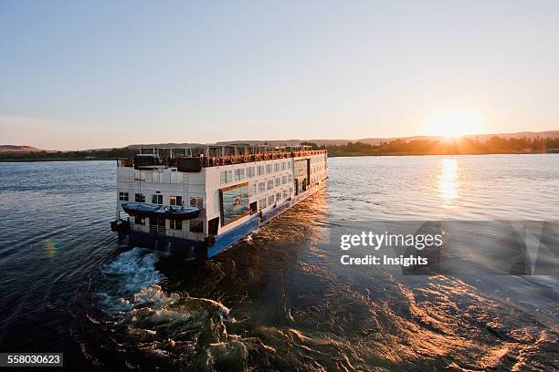 Riverboat Ms Tu-Ya On The Nile River At Sunset, Aswan, Egypt