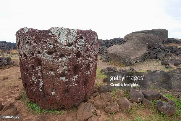 Fallen Moai & Pukao At Ahu Te Pito Kura, Rapa Nui , Chile