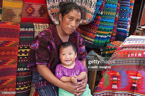 Maya Woman And Small Boy, Chichicastenango, El Quich