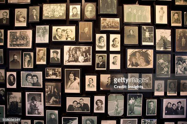 Installation At The Sauna Displaying Photographs Found Among The Belongings Of People Murdered At The Auschwitz-Birkenau Concentration Camp,...