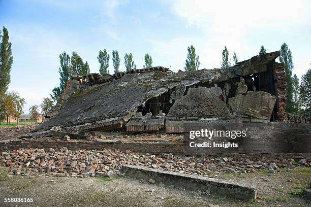 Remains Of Gas Chamber And Crematorium, Destroyed By The Nazis In A Futile Effort To Conceal Their Crimes, Auschwitz-Birkenau Concentration Camp,...
