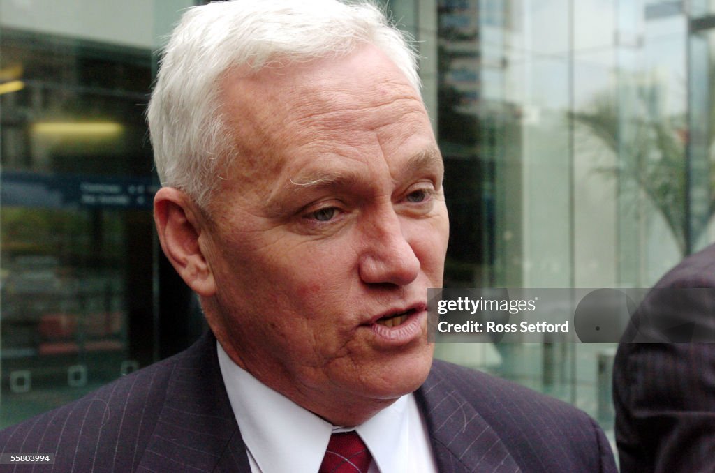 Richard Prebble outside the High Court, Wellington