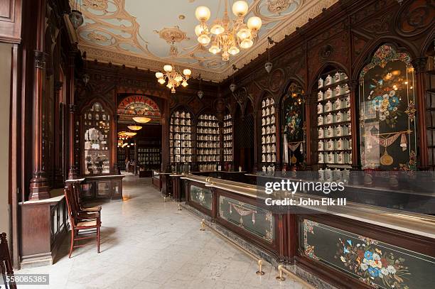 historic taquechel pharmacy - old havana bildbanksfoton och bilder