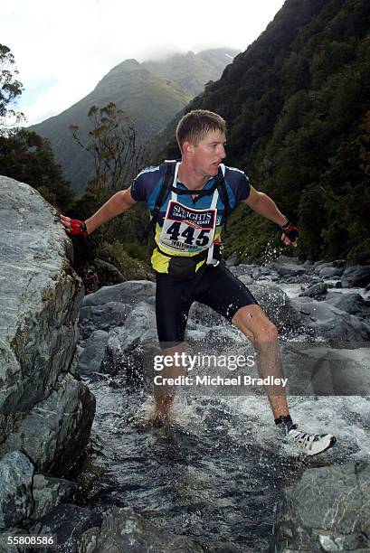 Bruce Clulow in the Mountain Run section during the two day event at the 2004 Speights Coast to Coast, Christchurch New Zealand, February 06, 2004.