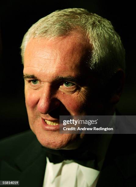 Bertie Ahern, the Taoiseach,talks to the news media during The One Year To Go Ryder Cup Gala Dinner at Citywest Hotel and Golf Resort September 27...