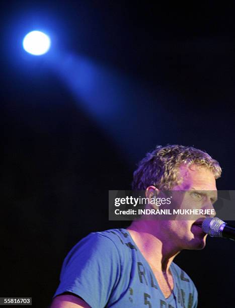 Singer of Danish pop music group "Michael Learns to Rock" Jascha Richter performs during a concert in Mumbai, 28 September 2005. The group are...