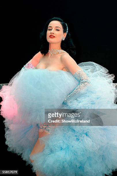 Burlesque performance artist, Dita Von Teese gives her Champagne Glass Performance for the launch of Harvey Nichols in the Dundrum Town Centre...