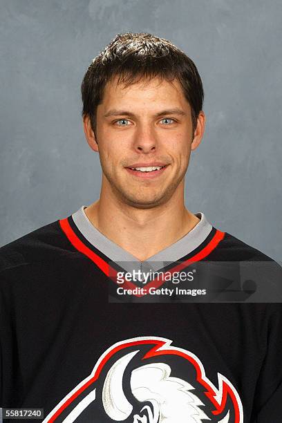 Martin Biron of the Buffalo Sabres poses for a portrait at HSBC Arena on September 12,2005 in Buffalo,New York.