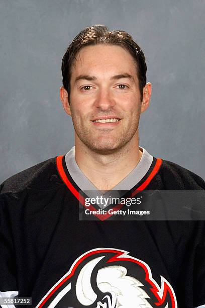 Dumont of the Buffalo Sabres poses for a portrait at HSBC Arena on September 12,2005 in Buffalo,New York.