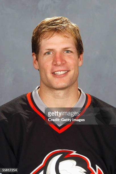 Rory Fitzpatrick of the Buffalo Sabres poses for a portrait at HSBC Arena on September 12,2005 in Buffalo,New York.