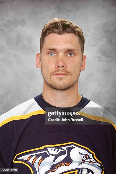 Jamie Allison of the Nashville Predators poses for a portrait at Gaylord Entertainment Center on September 12, 2005 in Nashville, Tennessee.