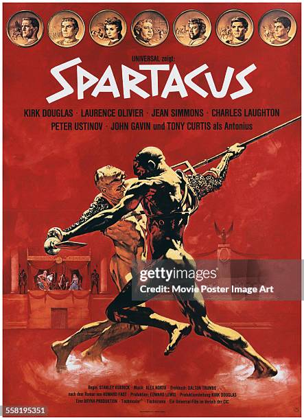 Poster for Stanley Kubrick's 1960 action film 'Spartacus'.