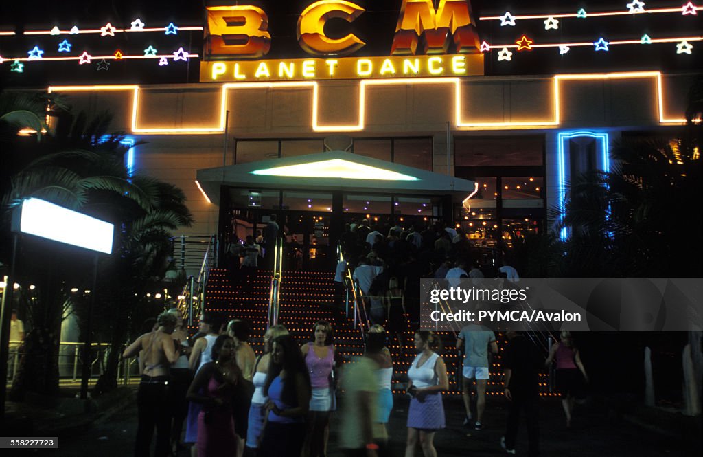 The BCM Planet Dance complex, Magaluf, Majorca, 1990s.