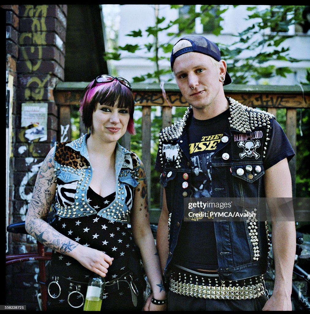 Portrait of a Punk couple, berliners in Friedrichshain 2009