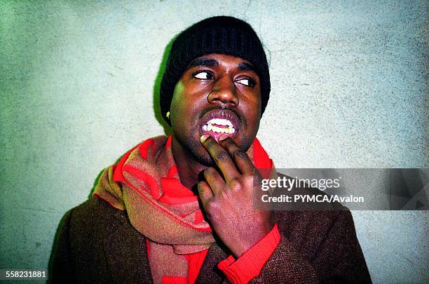 Kanye West showing off his teeth, London, UK 2004.