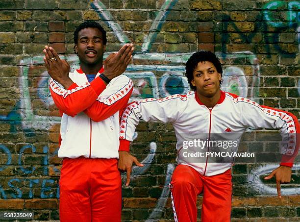 Break dancers colin and venol, London 1983.