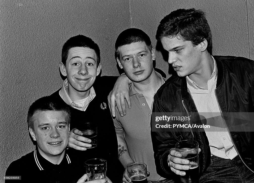 Four skinshead, Mods at a gig, 1981