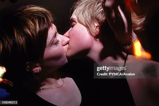 Two girls kissing at The Dog Star Brixton London April 2002.